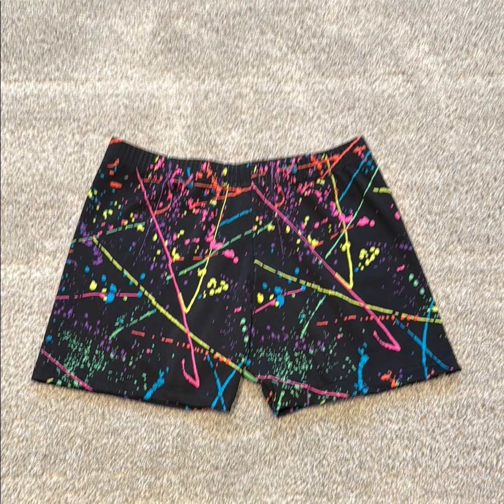 Colorful Abstract Print Spandex Shorts